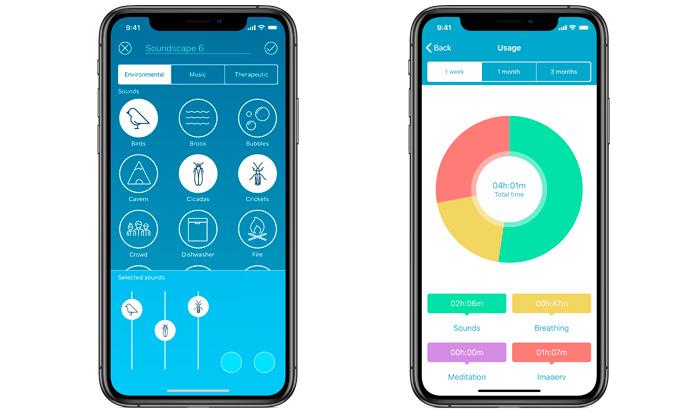 App Relief schema colori e paesaggio sonoro iPhone nuova versione